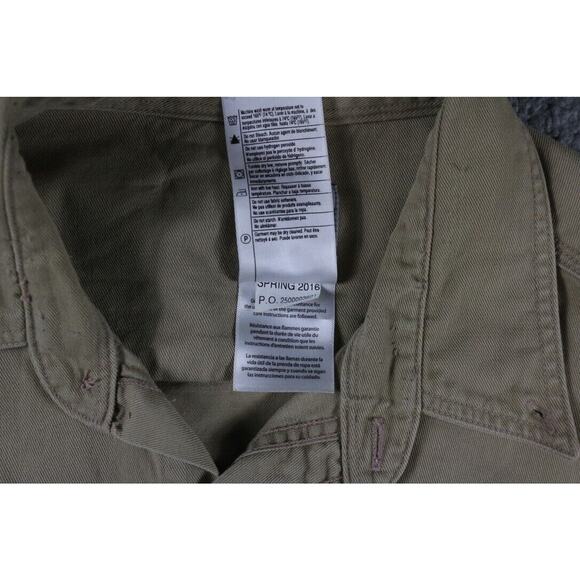 Carhartt FR Shirt Mens 2XL Brown Cotton Long Sleeve Button-Down - Picture 3 of 7